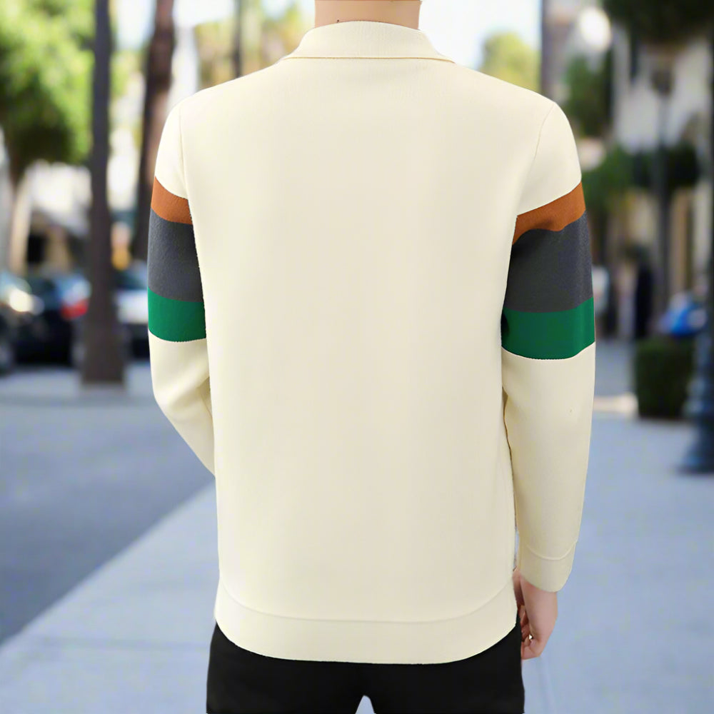 Mens Color Stripped Cardigan