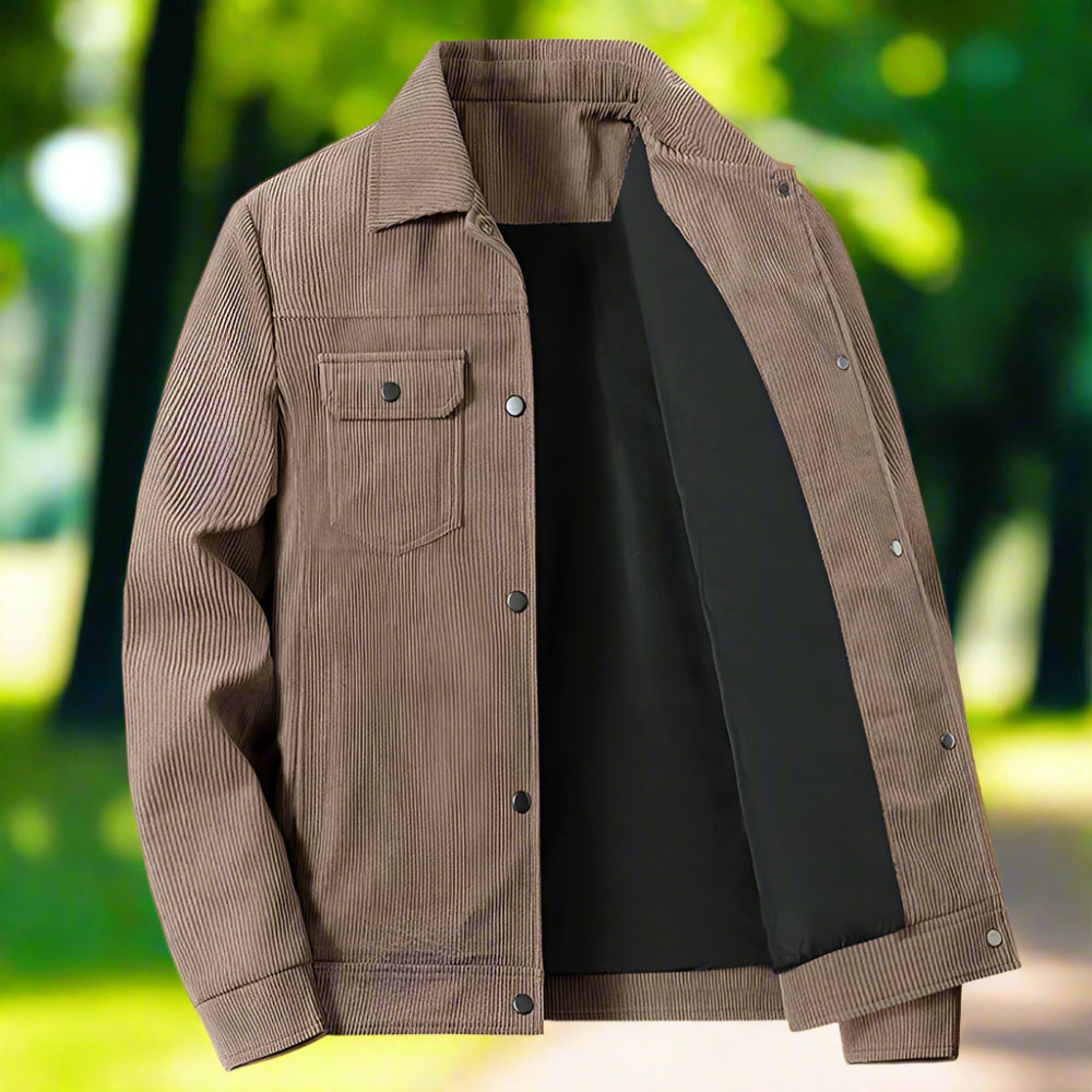 Mens Corduroy Jacket With Short Inner Faux Fur Lining
