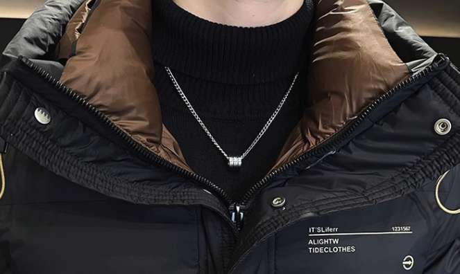 Mens Hooded Zipper Puffy Jacket With Pockets