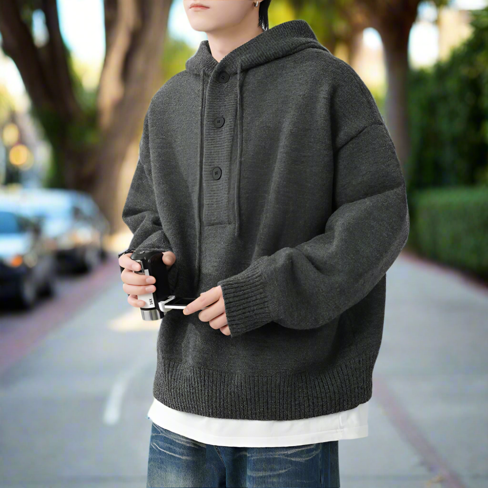 Mens Hooded Pull Over Sweater