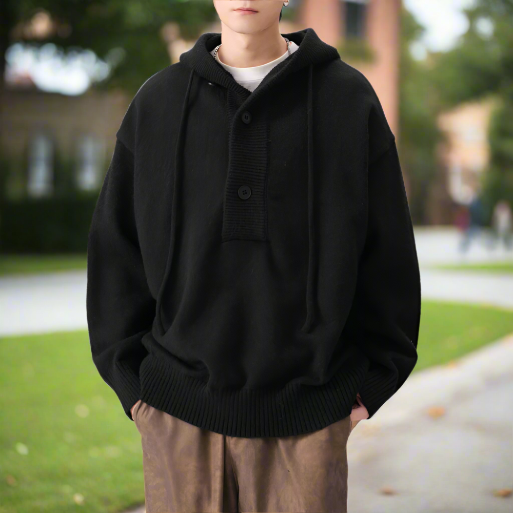 Mens Hooded Pull Over Sweater