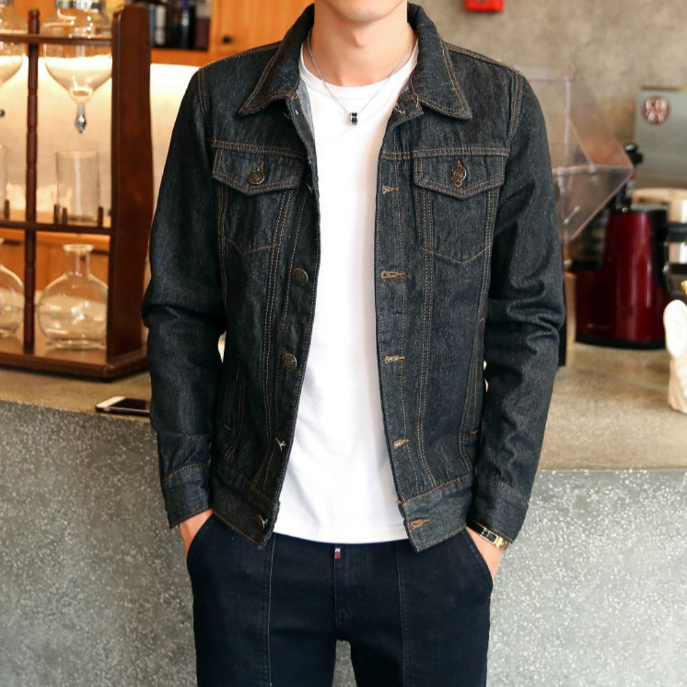 Men Classic Dual Pocket Denim Jean Jacket