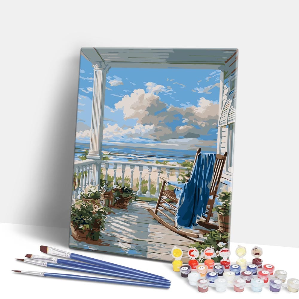 Beach House View - Paint By Numbers Kit