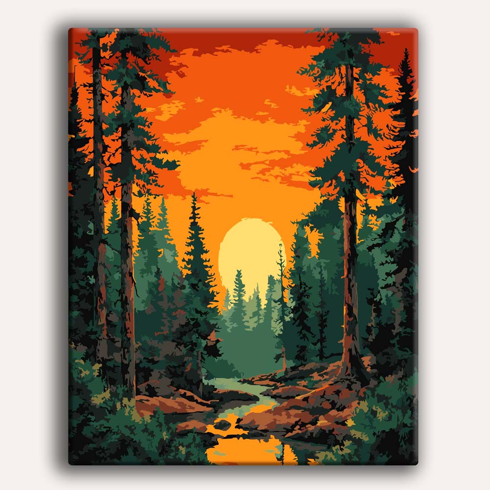 Sunset in Valley - Paint By Numbers Kit
