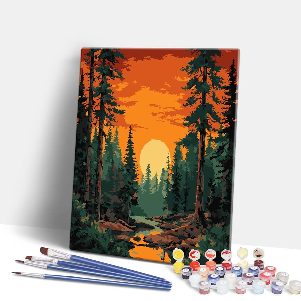 Sunset in Valley - Paint By Numbers Kit
