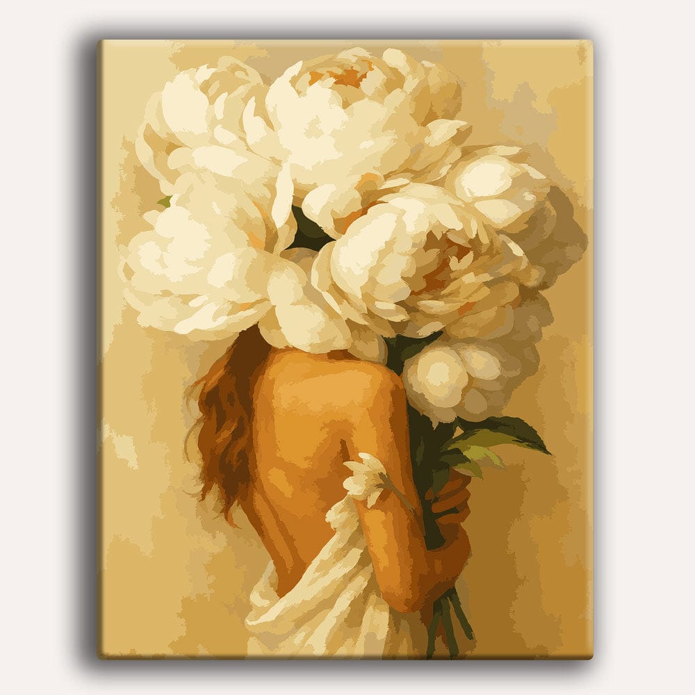 White Peonies Love - Paint By Numbers Kit