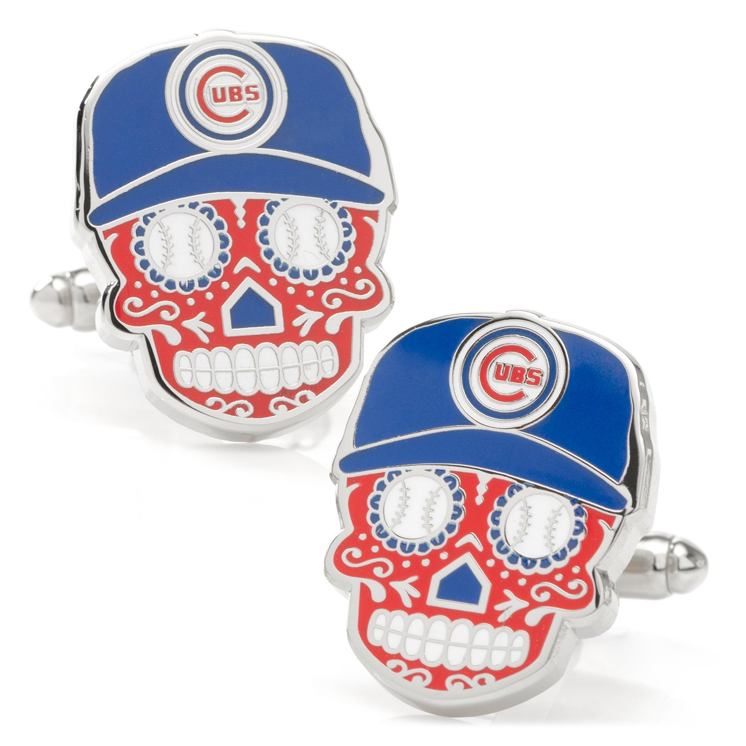 MLB Chicago Cubs Sugar Skull Cufflinks & Lapel Pin Gift Set