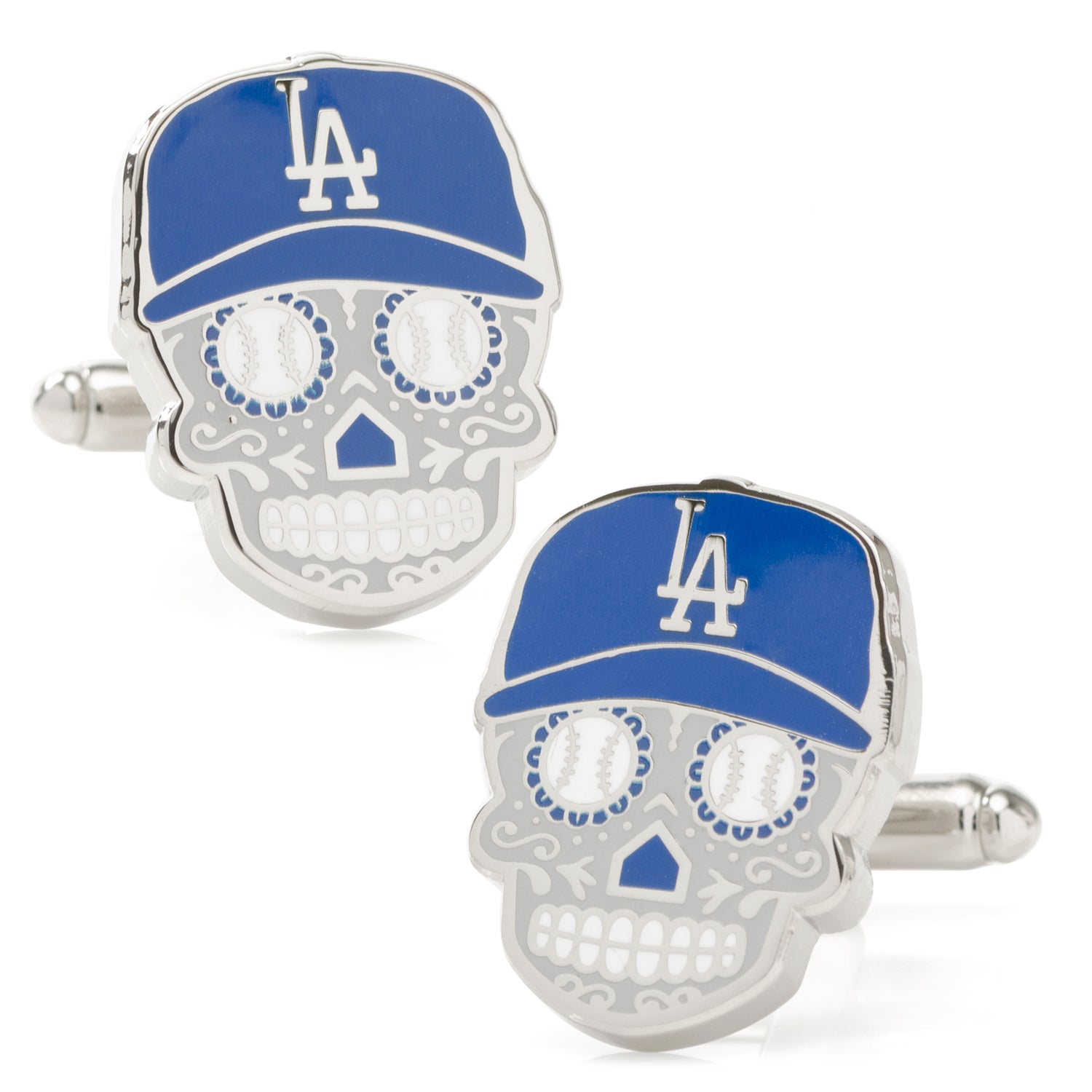 MLB LA Dodgers Sugar Skull Cufflinks & Lapel Pin Gift Set