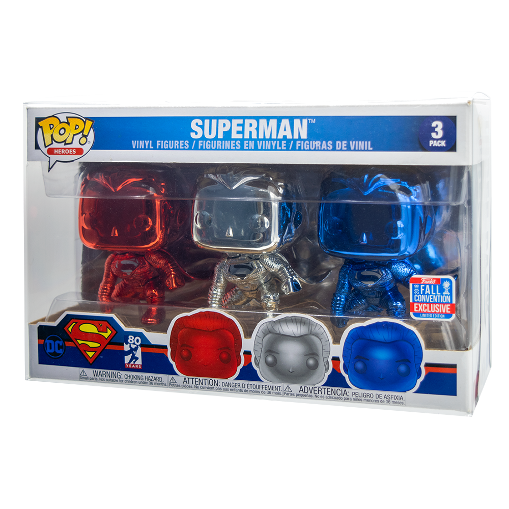 Superman: Justice League Chrome 3-Pack PopShield WHOLESALE