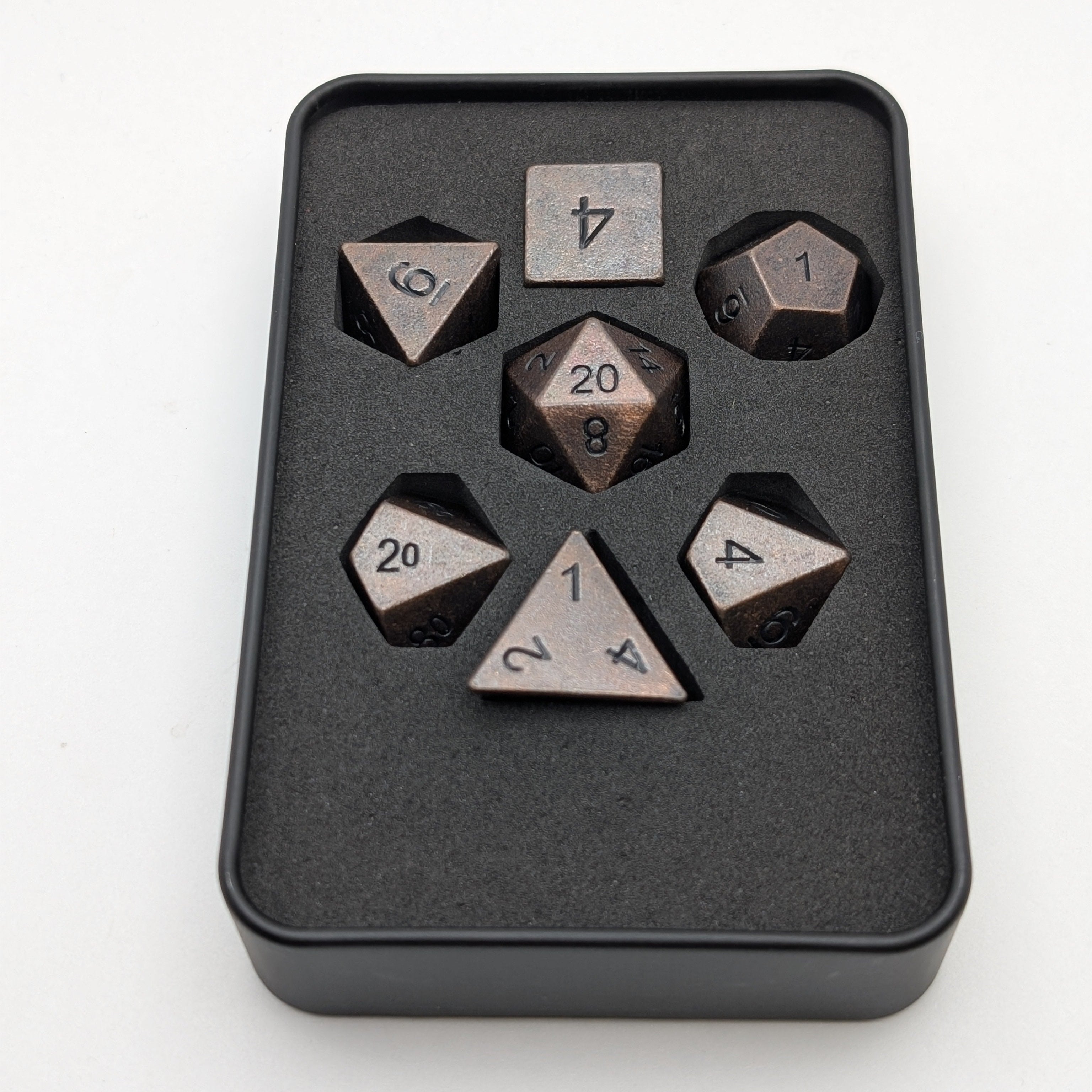 Copper Ore - 7 Piece DnD Dice Set | Metal RPG Gaming Dice