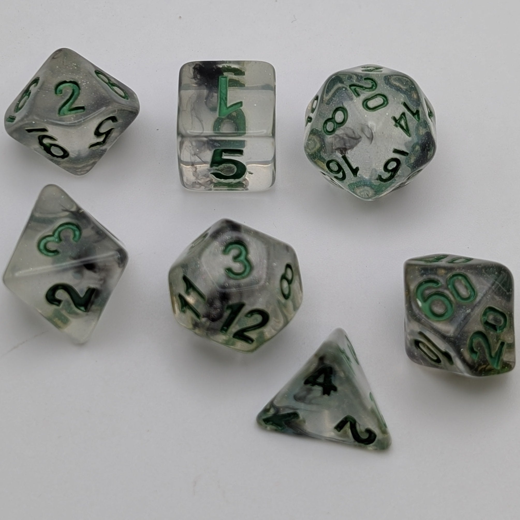 Shining Stars - 7 Piece DnD Dice Set | Acrylic RPG Gaming Dice