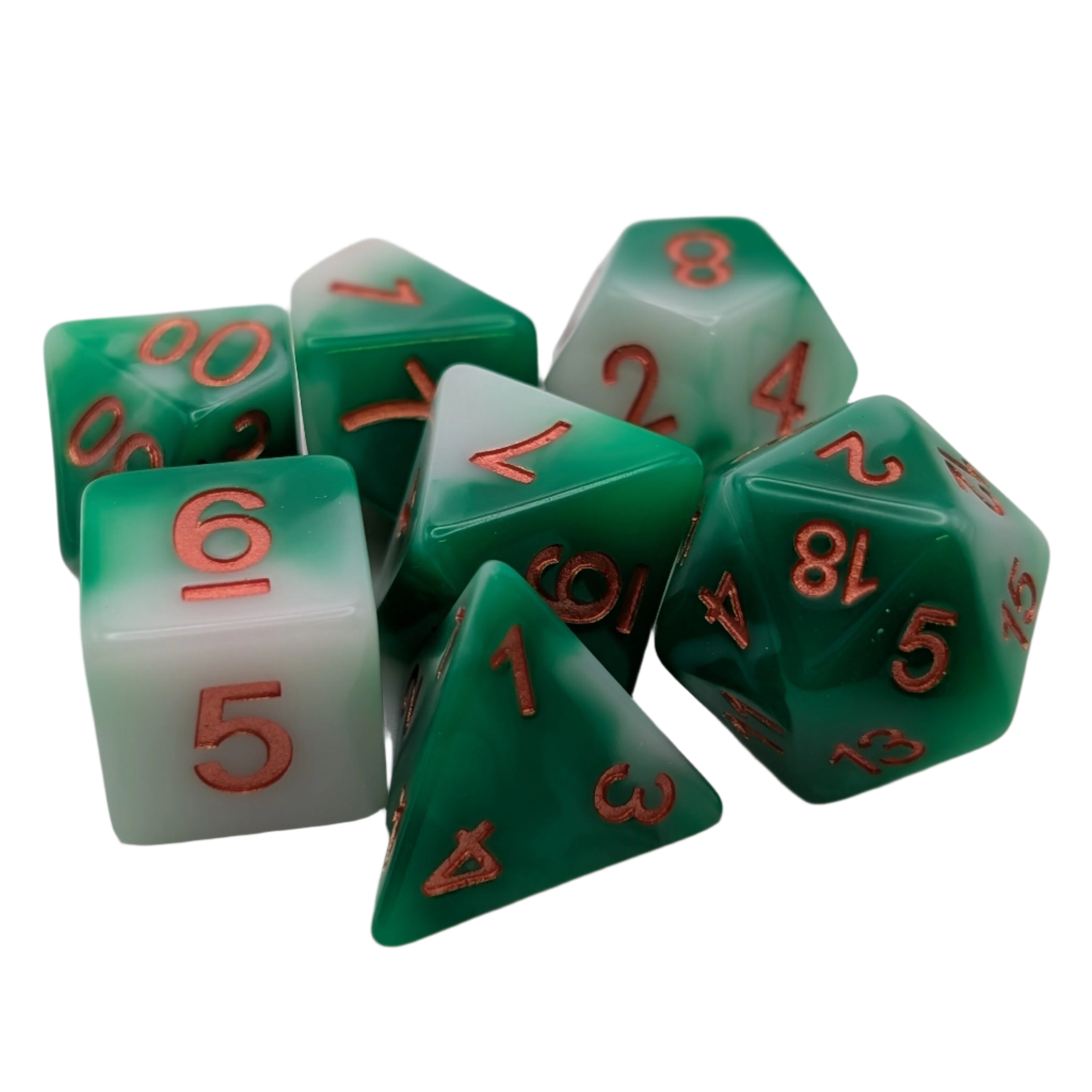 Pine Needles - 7 Piece DnD Dice Set | Acrylic RPG Gaming Dice