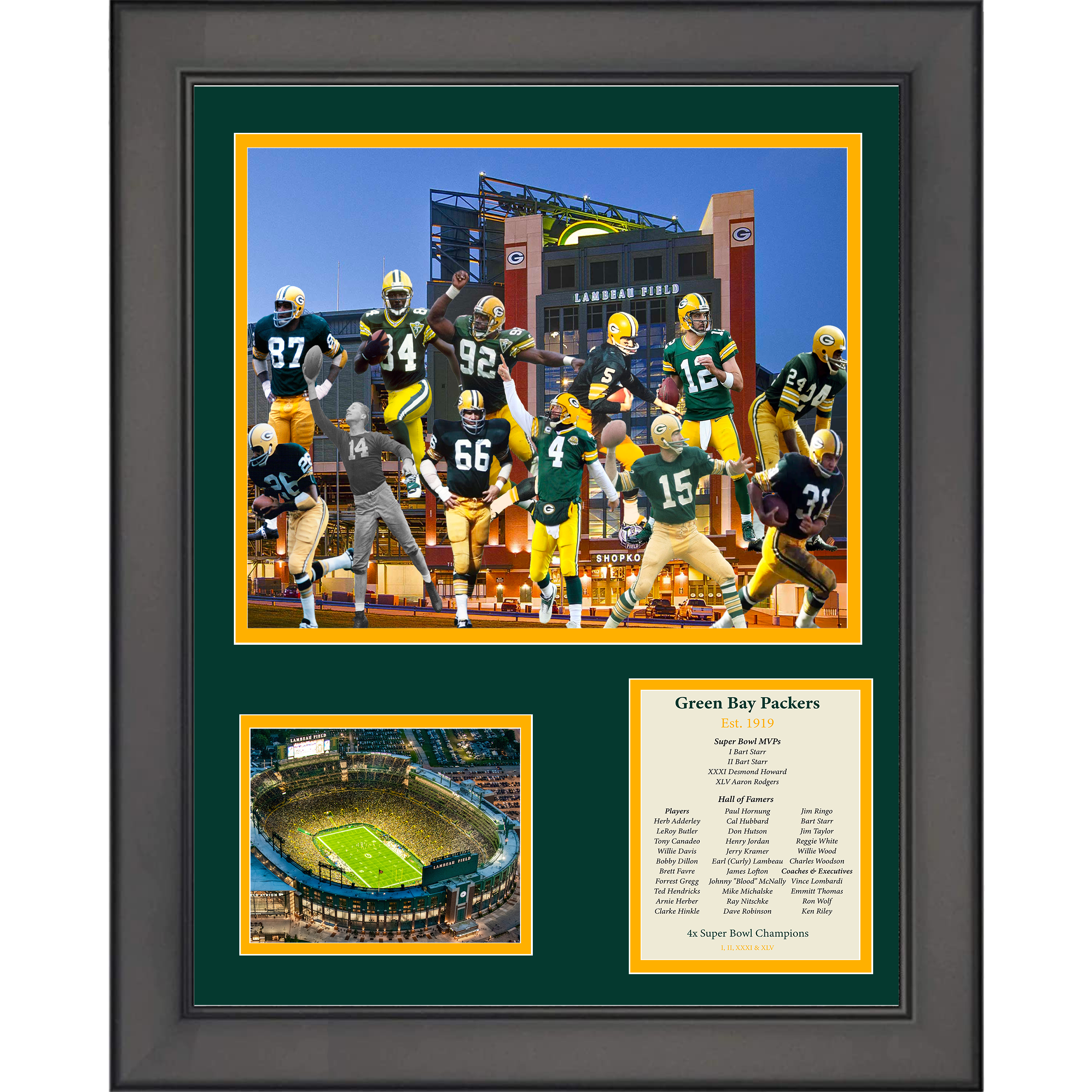 Framed All-Time Greats Legends 11"x14" Football Three Photo Collage