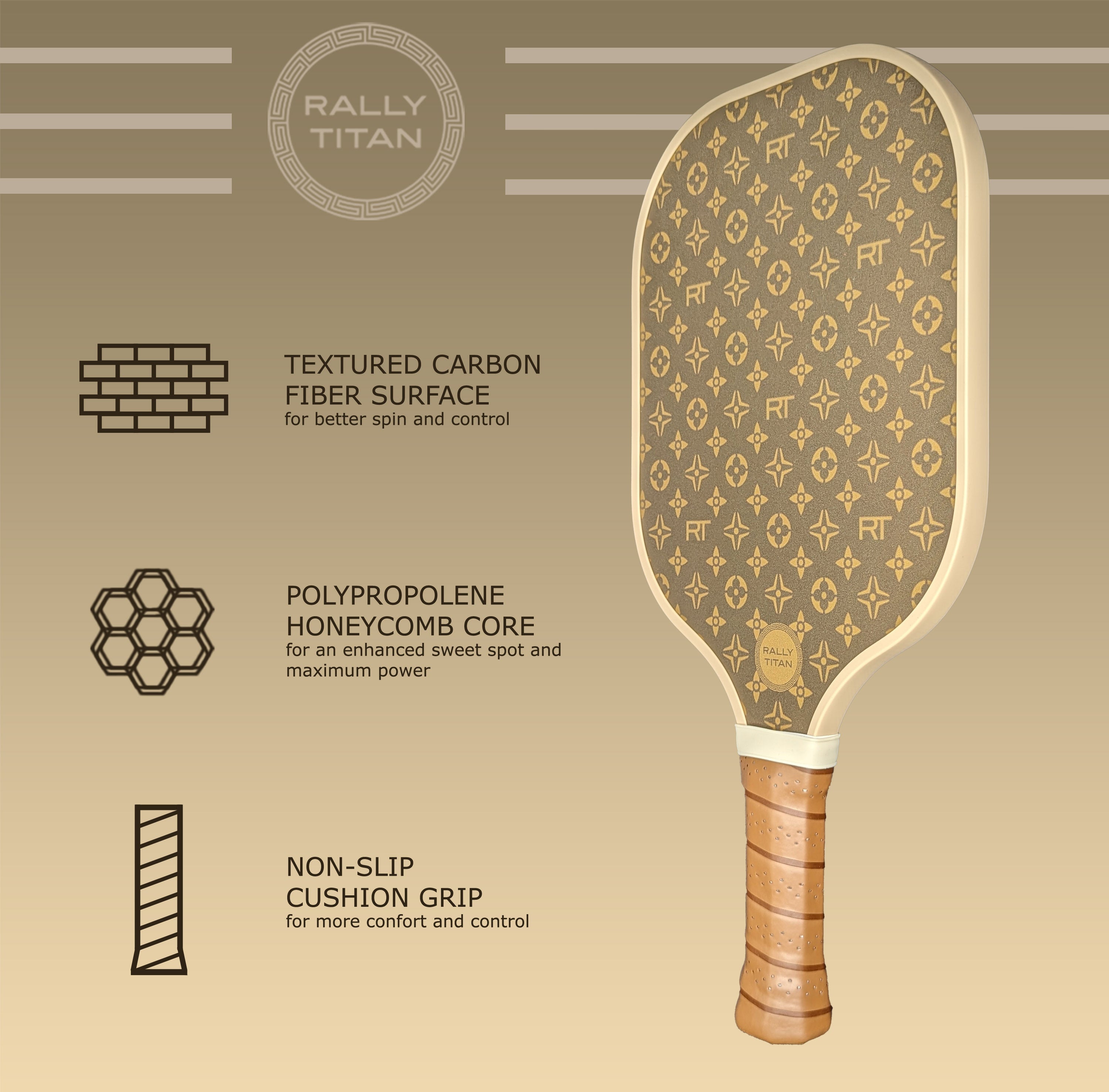 Brown Luxe | 10MM | T300 Textured Carbon Fiber Surface