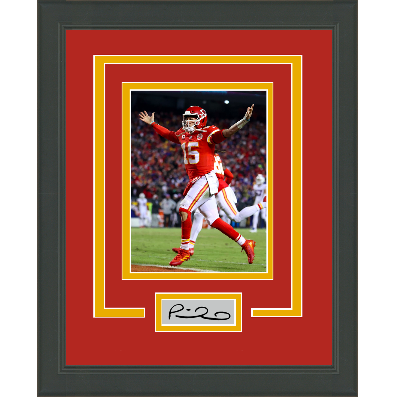 Framed Patrick Mahomes Facsimile Laser Engraved Signature Auto Kansas City Chiefs 11x14 Football Photo #2