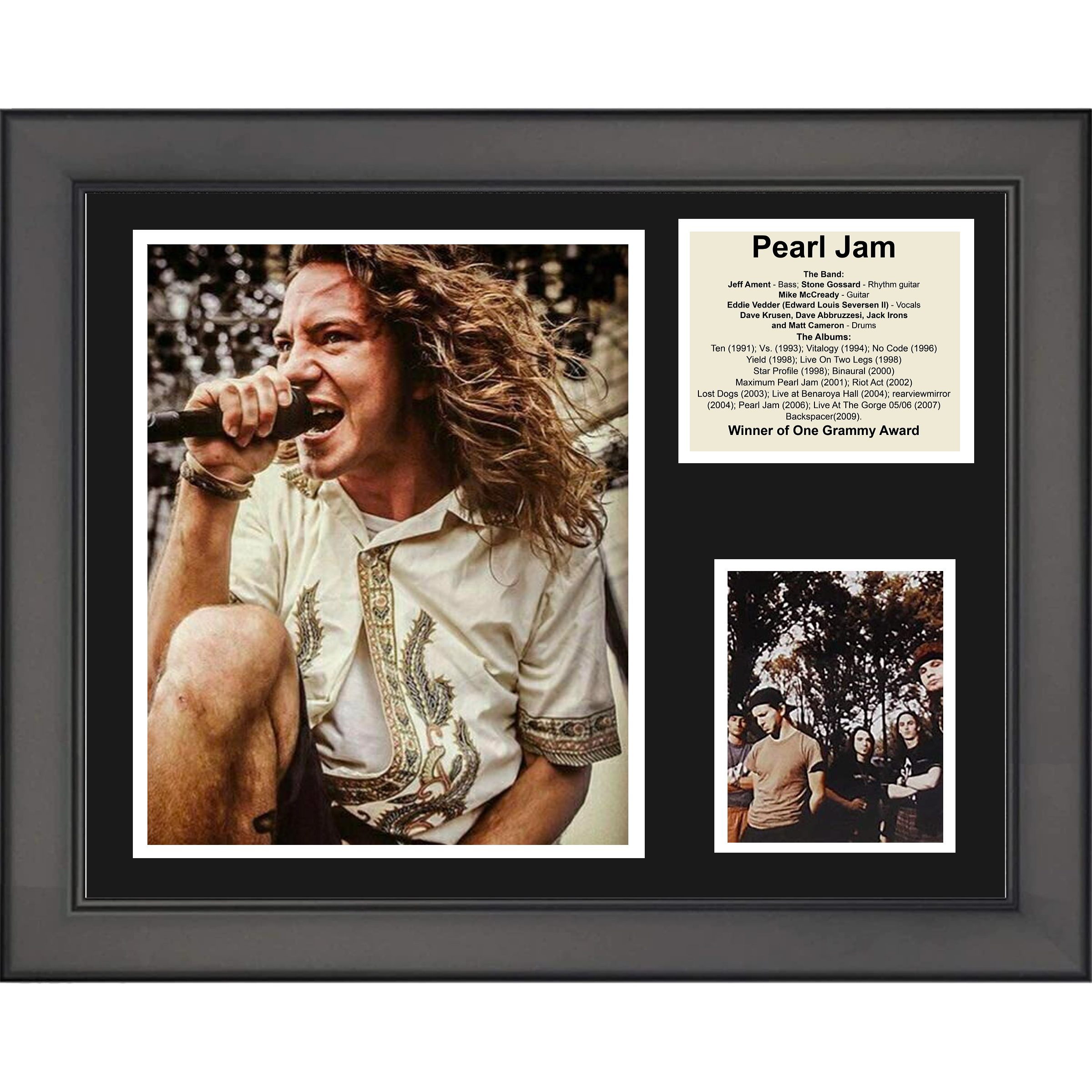 Framed Pearl Jam Band Discography 11"x14" Music Three Photo Collage