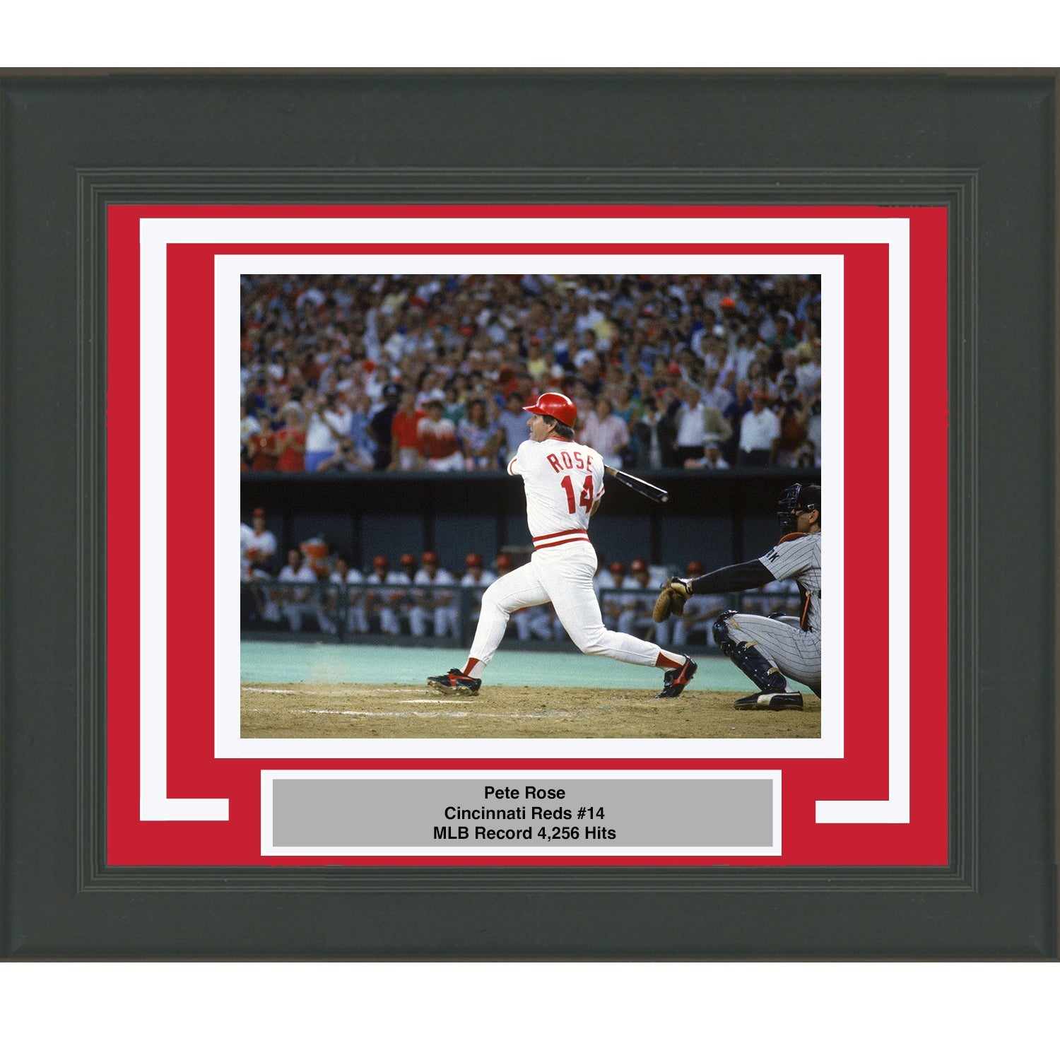 Framed Pete Rose Cincinnati Reds 8x10 Baseball Photo