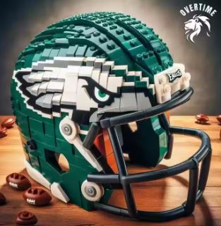 Philadelphia Eagles Football Helmet Custom building blocks