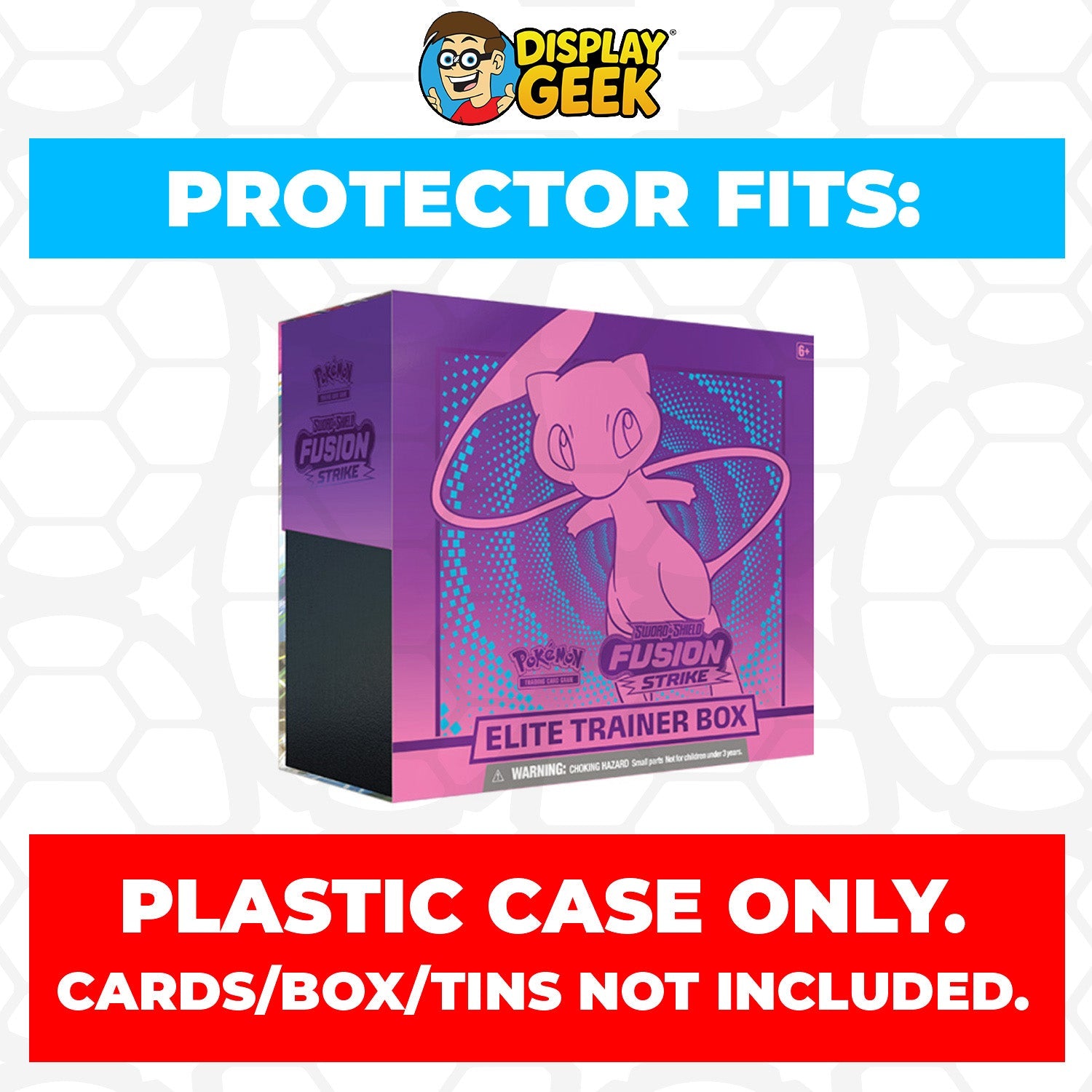 Plastic Protector for Pokemon TCG 2021 Sword & Shield Fusion Strike Mew Pokemon Center ETB Elite Trainer Box