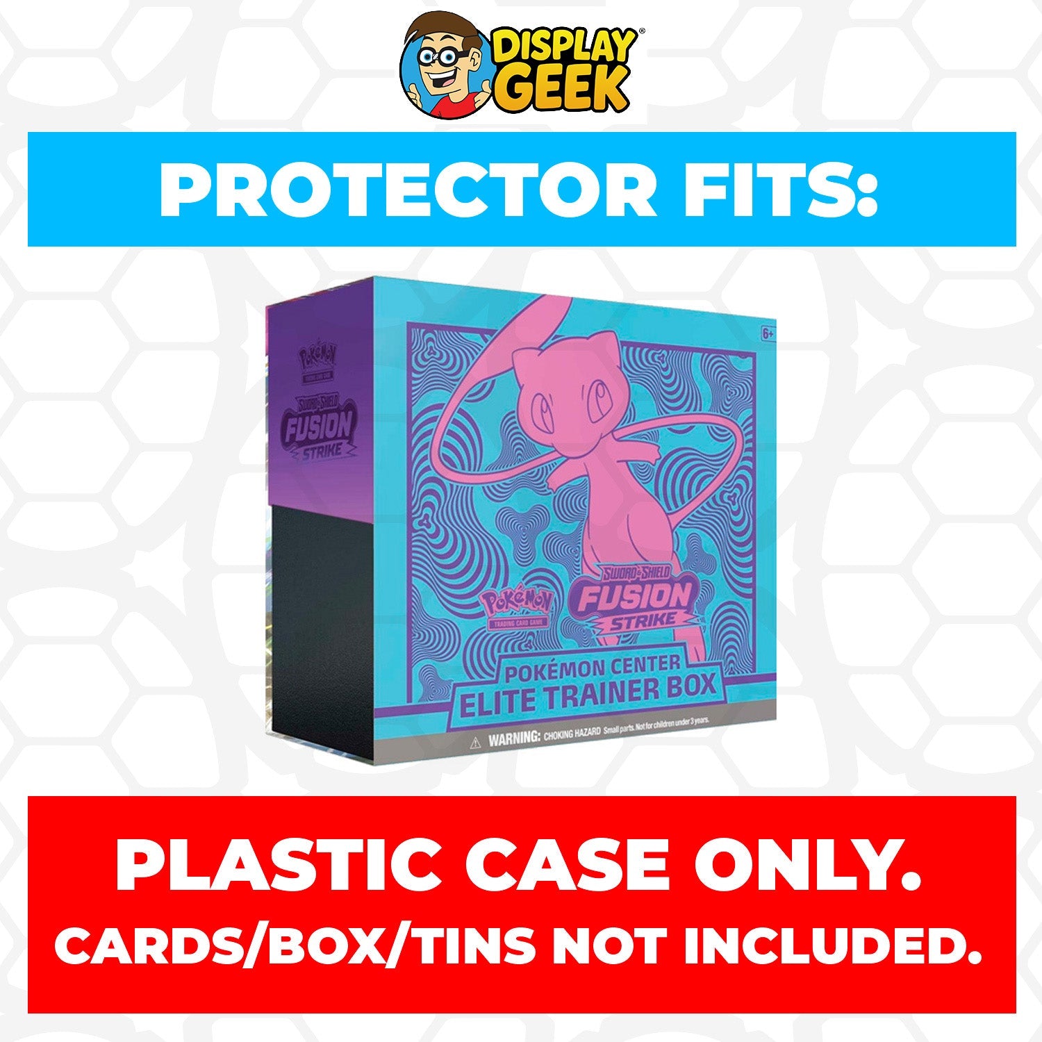 Plastic Protector for Pokemon TCG 2021 Sword & Shield Fusion Strike Mew Pokemon Center ETB Elite Trainer Box