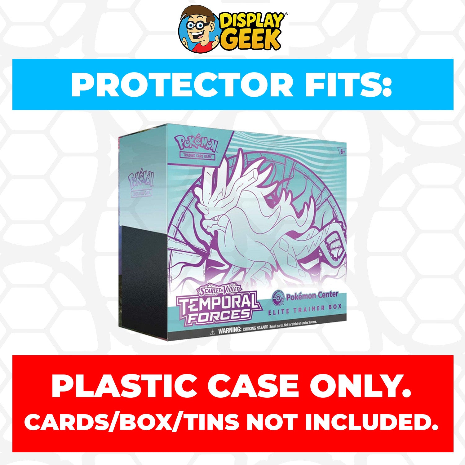 Plastic Protector for Pokemon TCG 2024 Scarlet & Violet Temporal Forces Iron Leaves ETB Elite Trainer Box