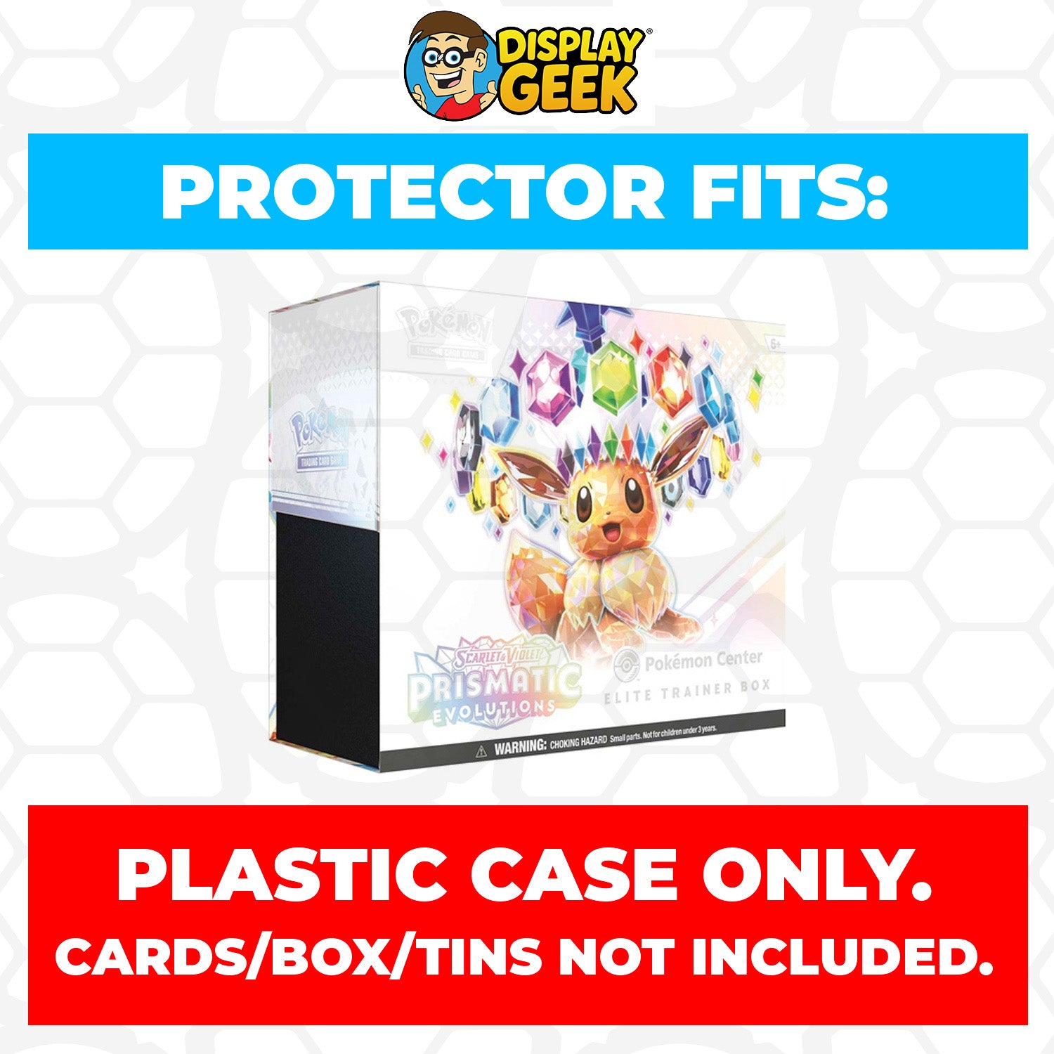 Plastic Protector for Pokemon TCG 2025 Scarlet & Violet Prismatic Evolutions Eevee Pokemon Center ETB Elite Trainer Box