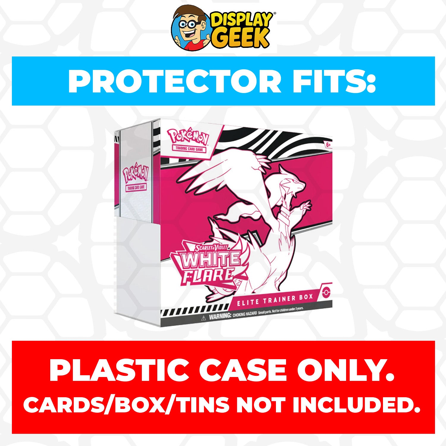 Plastic Protector for Pokemon TCG 2025 Scarlet & Violet White Flare Reshiram Pokemon Center ETB Elite Trainer Box
