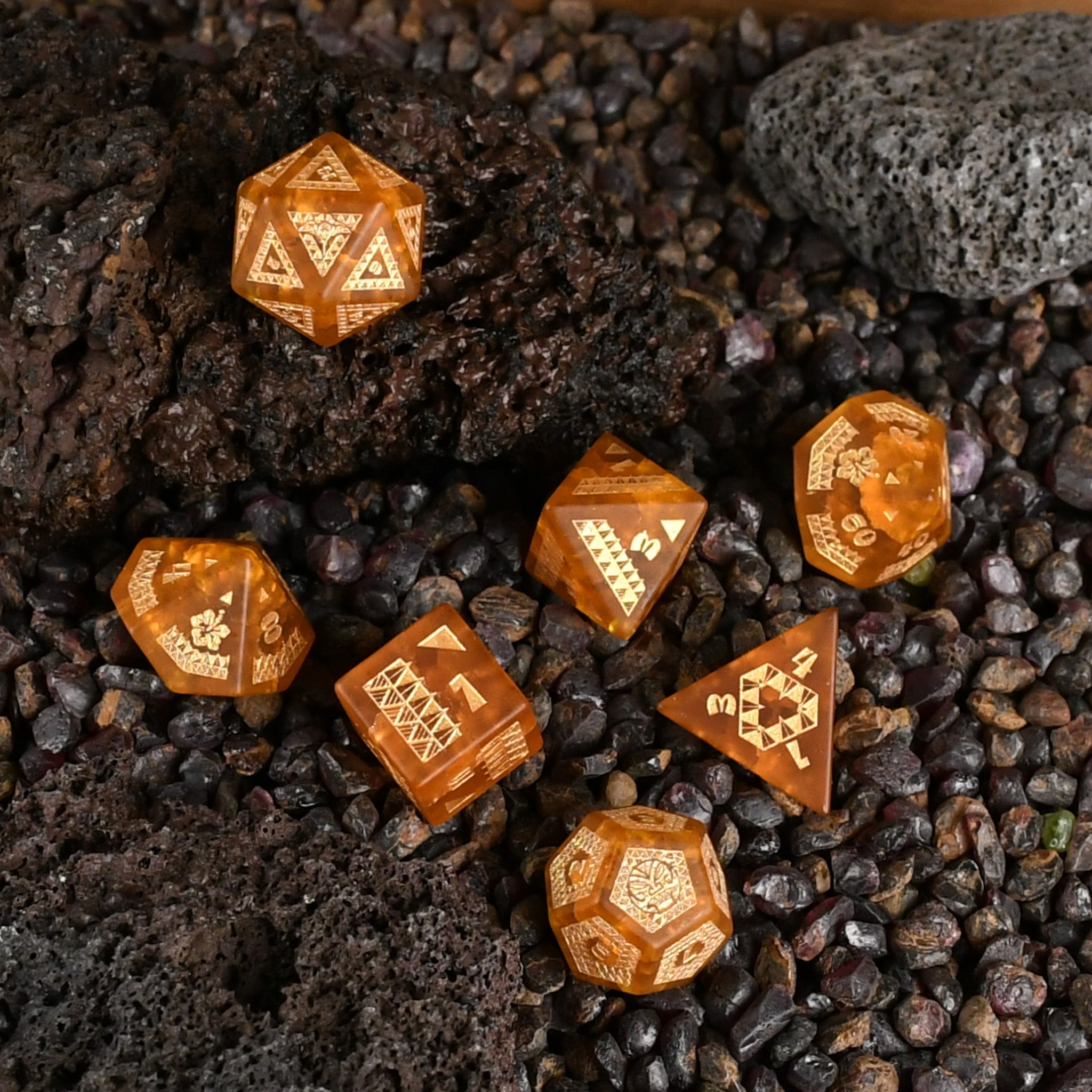 Polynesian Lava Glass Dice Set - Dice Around the World Collection