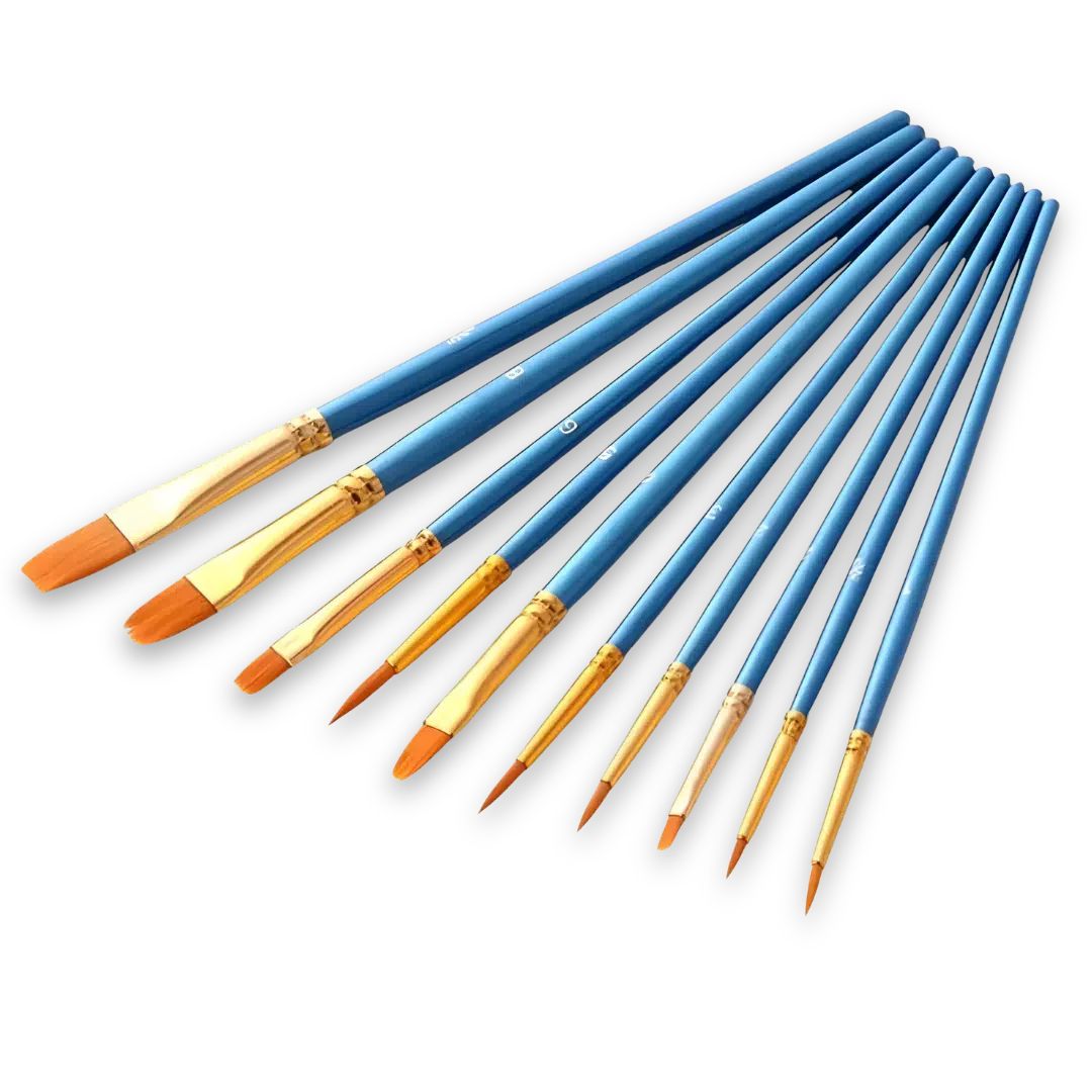 Premium Paint Brushes (Set of 10)