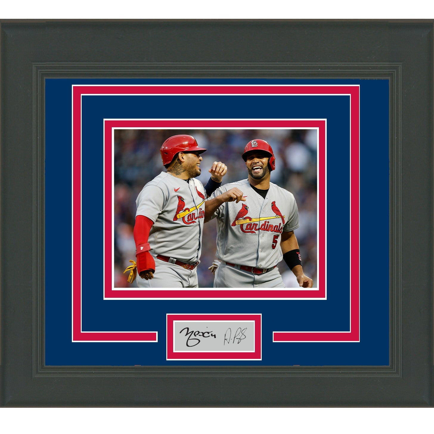 Framed Yadier Molina & Albert Pujols Facsimile Laser Engraved Signature Auto St. Louis Cardinals 11x14 Baseball Photo