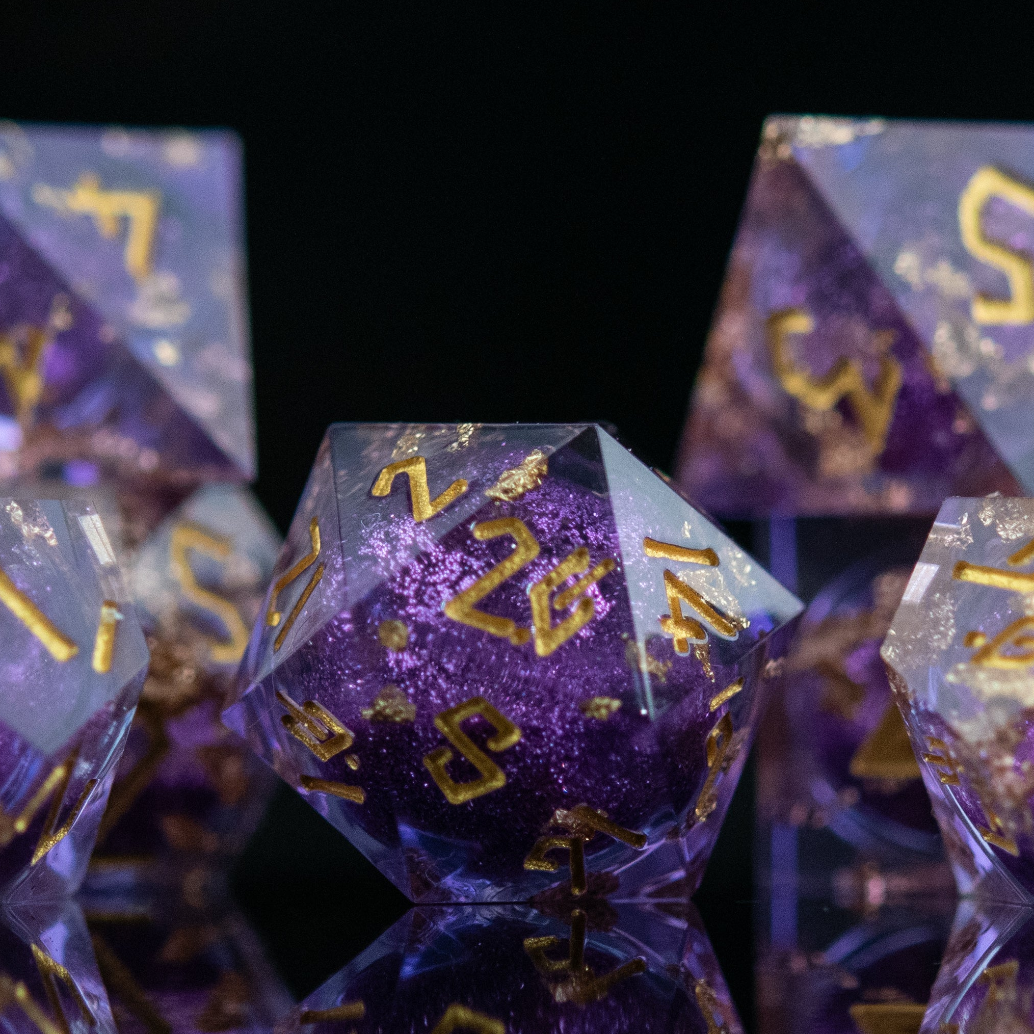 Purple Mage Liquid Core Dice Set