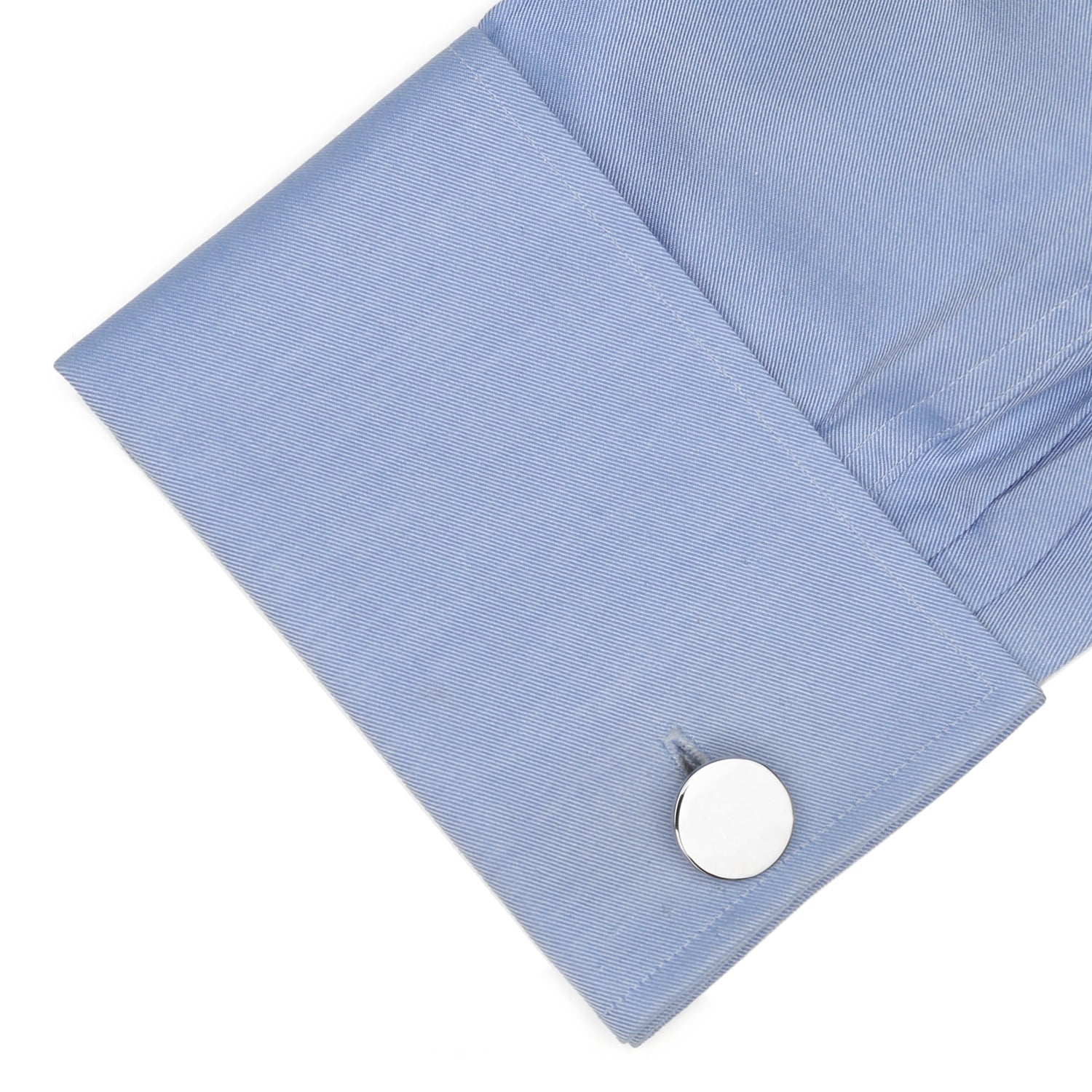 Sterling Silver Infinity Edge Round Engravable Cufflinks