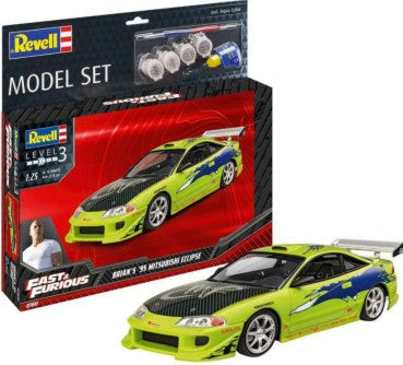 Revell 67691 1/25 Fast & Furious Brian's 1995 Mitsubishi Eclipse Car w/paint & glue