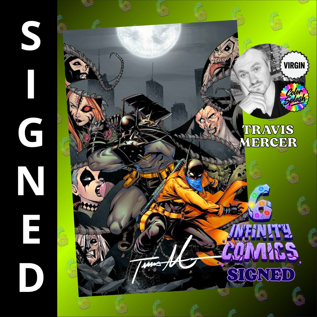 ABSOLUTE BATMAN #25 SIGNED BY TRAVIS MERCER COLOR SPLASH VIRGIN EXCLUSIVE