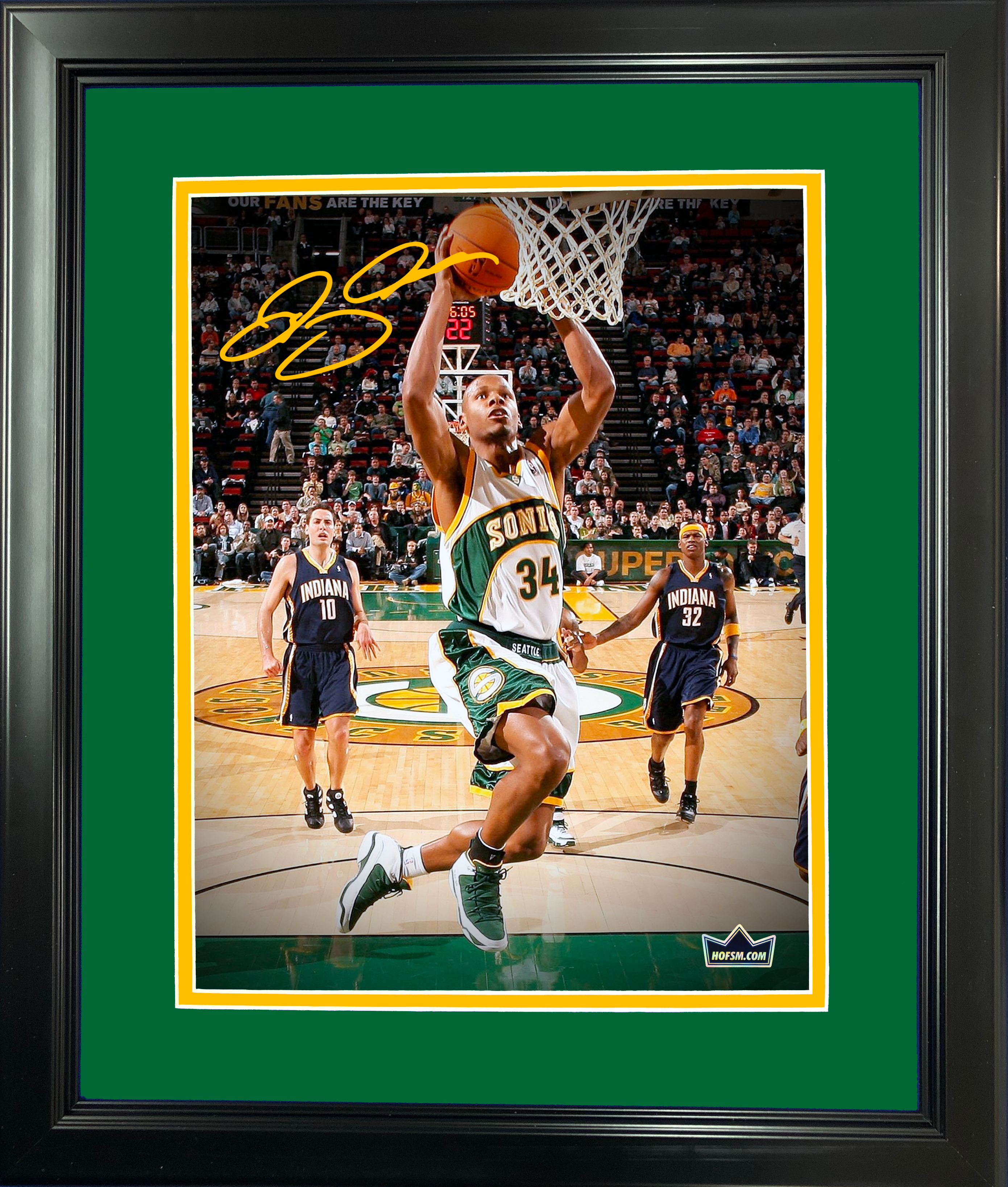 Framed Ray Allen Facsimile Laser Engraved Signature Auto Seattle Supersonics 11"x14"Basketball Photo HOFSM Holo