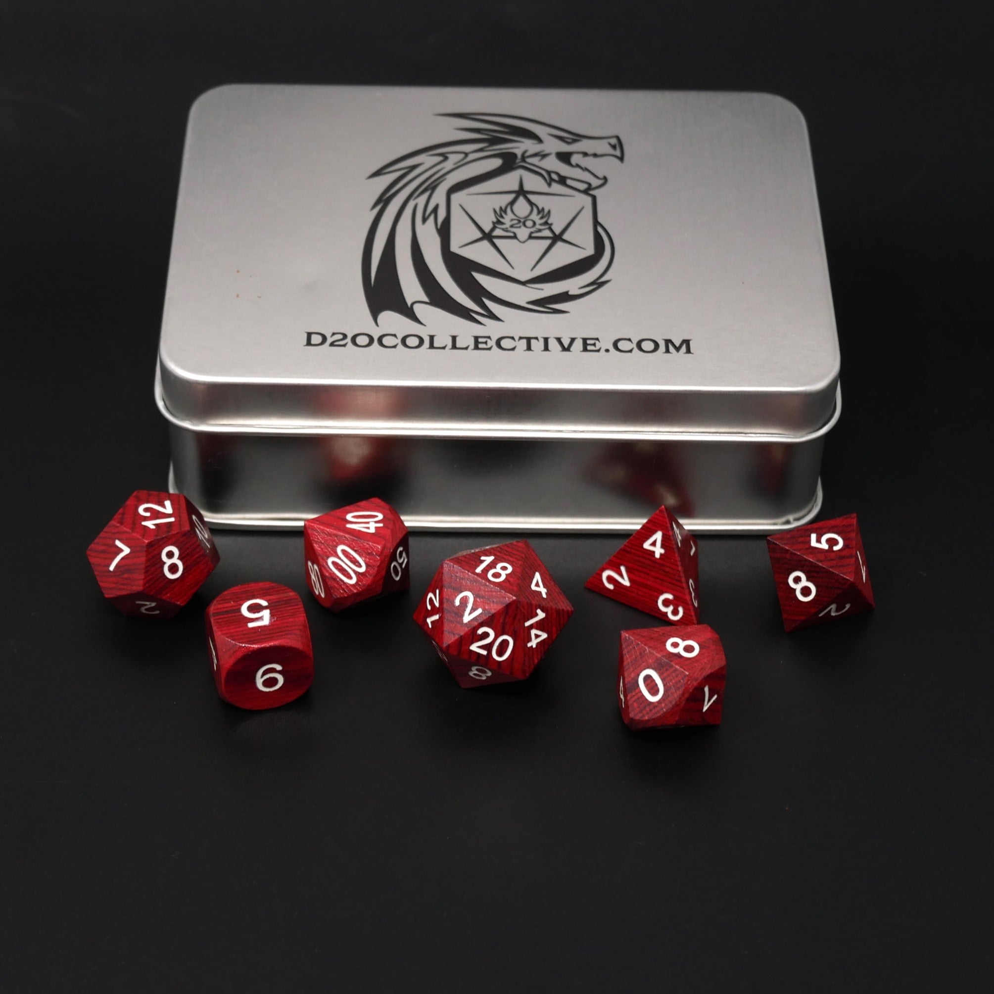 Redwood Forest - 7 Piece DnD Dice Set | Wood RPG Gaming Dice