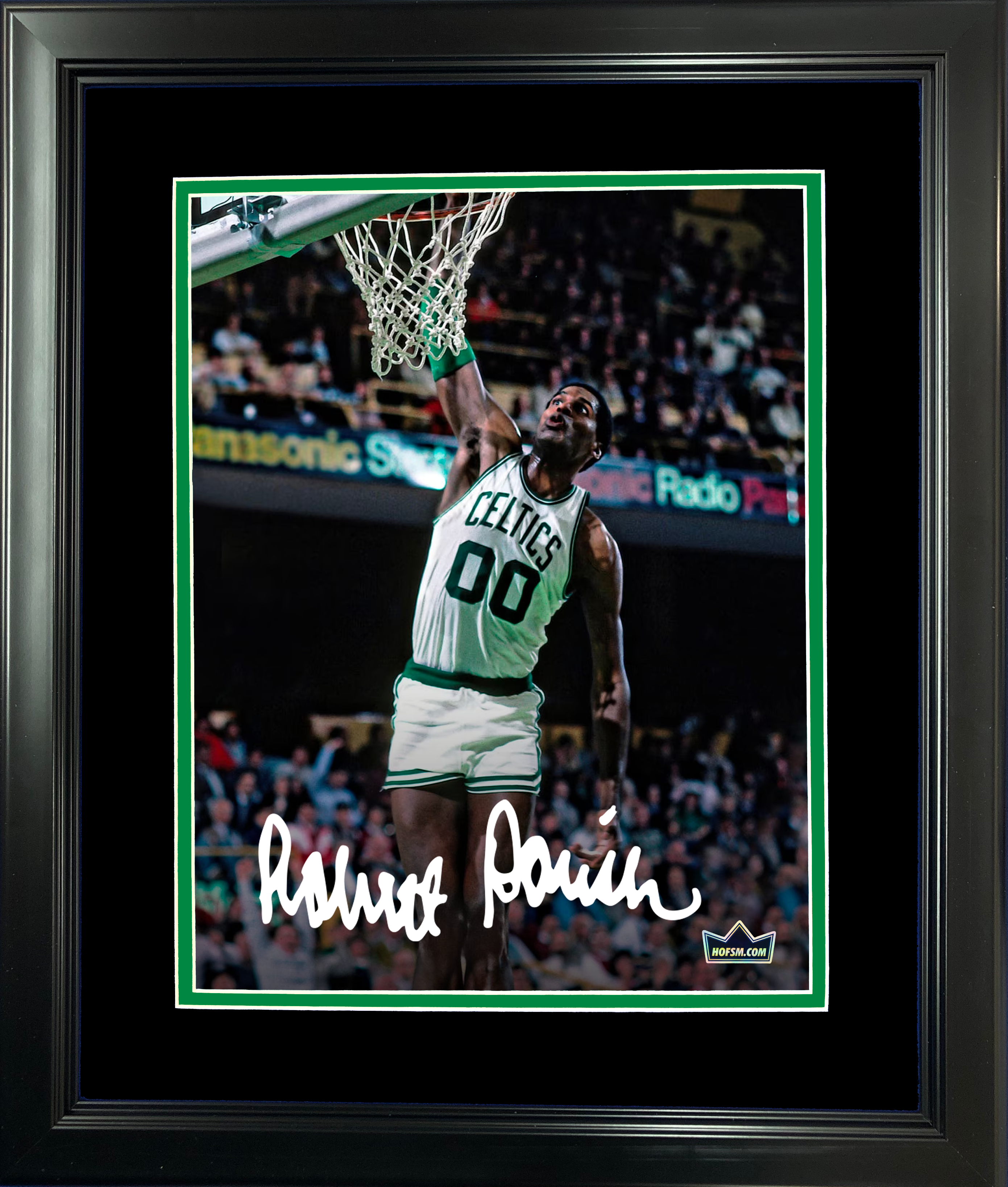 Framed Robert Parish Facsimile Laser Engraved Signature Auto 11"x14"Basketball Photo HOFSM Holo