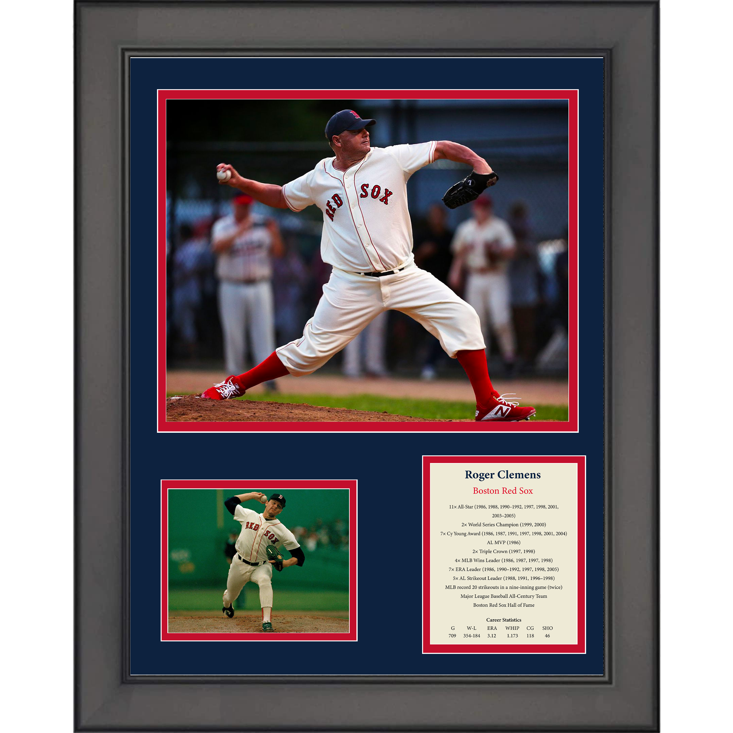 Framed Roger Clemens Boston Red Sox Hall of Fame 11"x14"Baseball Three Photo Collage