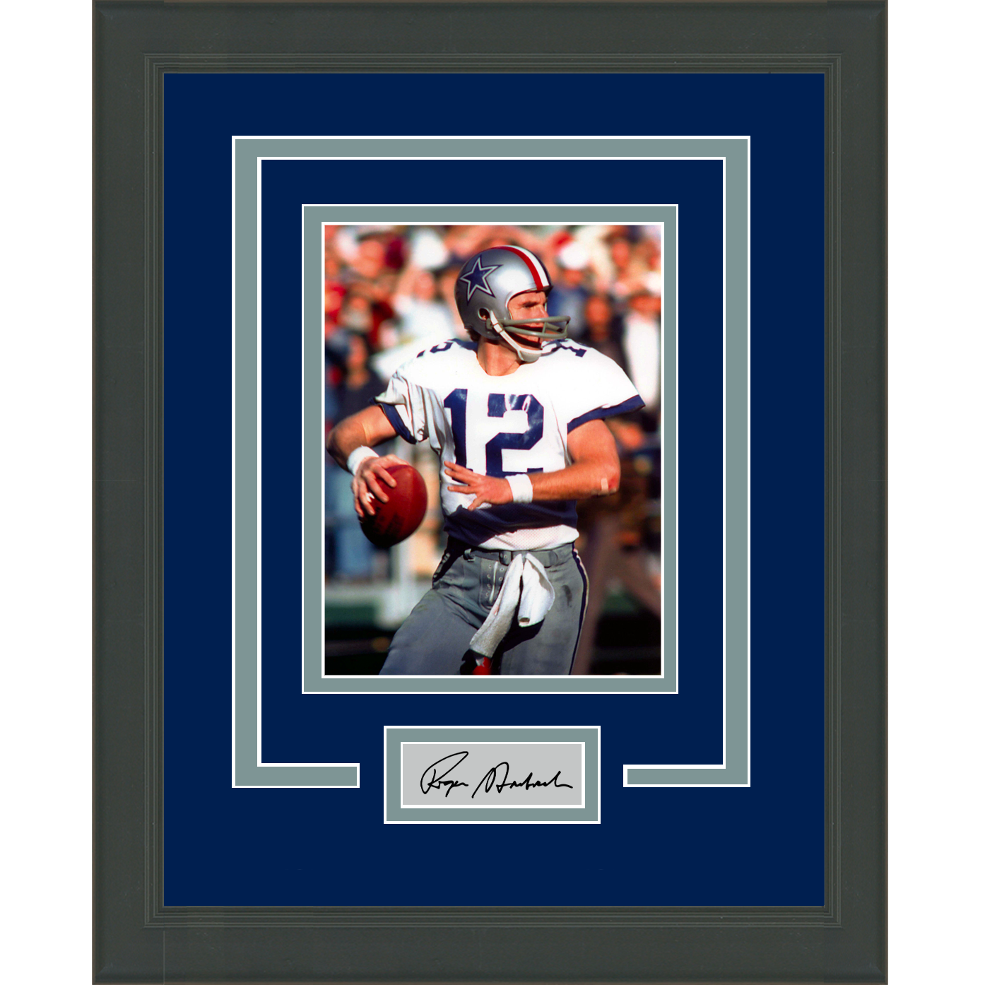 Framed Roger Staubach Facsimile Laser Engraved Signature Auto Dallas Cowboys 11x14 Football Photo