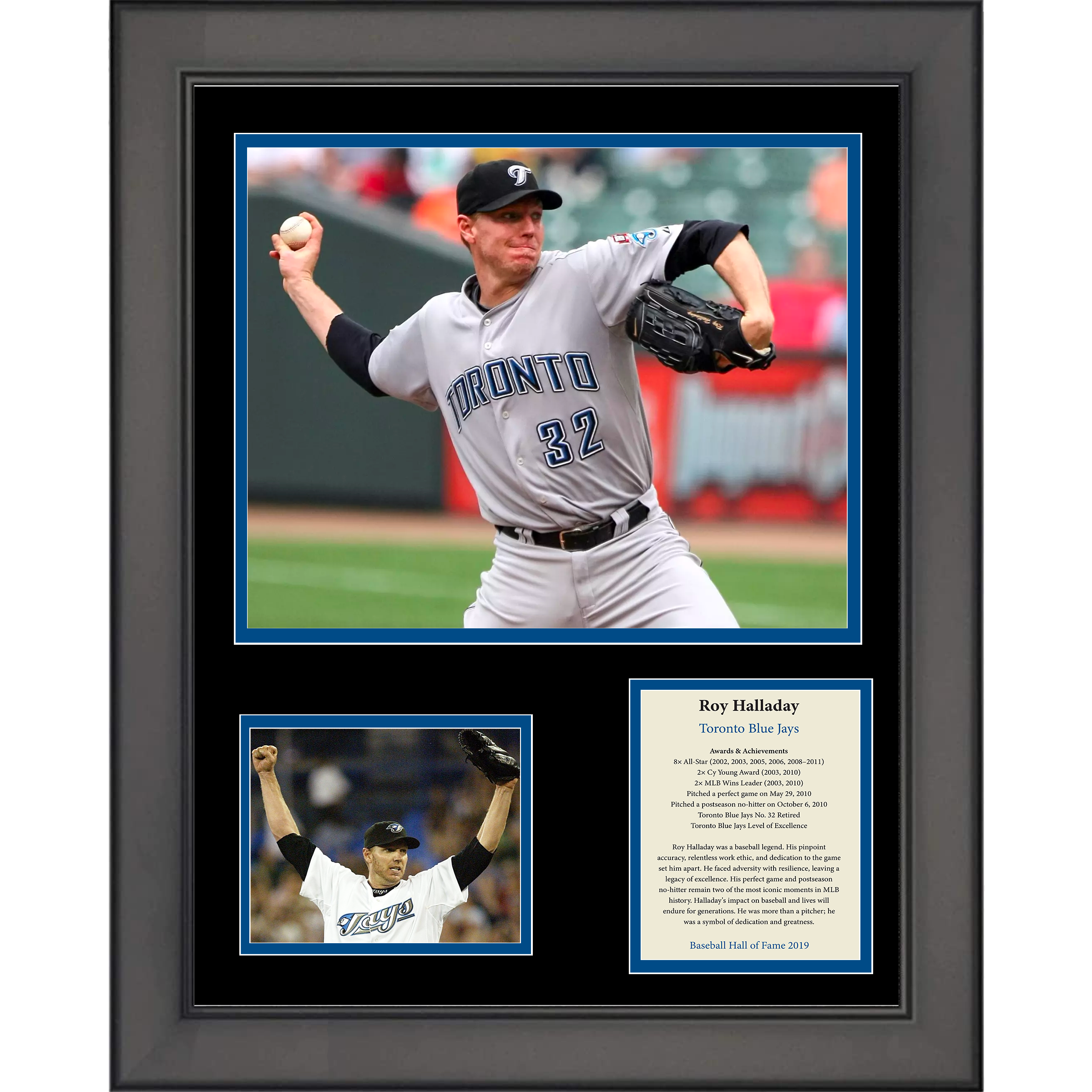 Framed Roy Halladay Hall of Fame Toronto Blue Jays 11"x14"Baseball Three Photo Collage