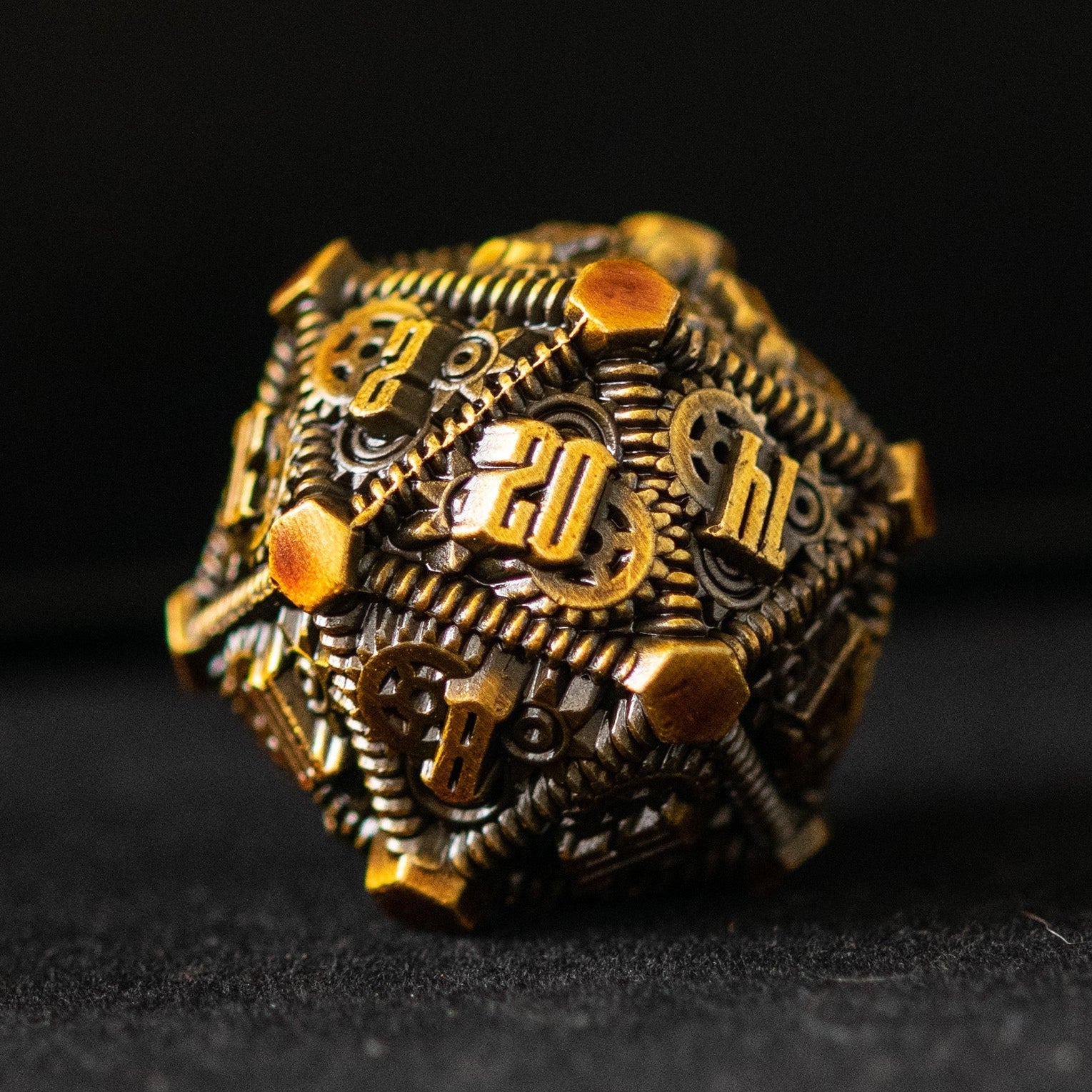 Rustic Brass - Weird West Wasteland Metal Dice Set