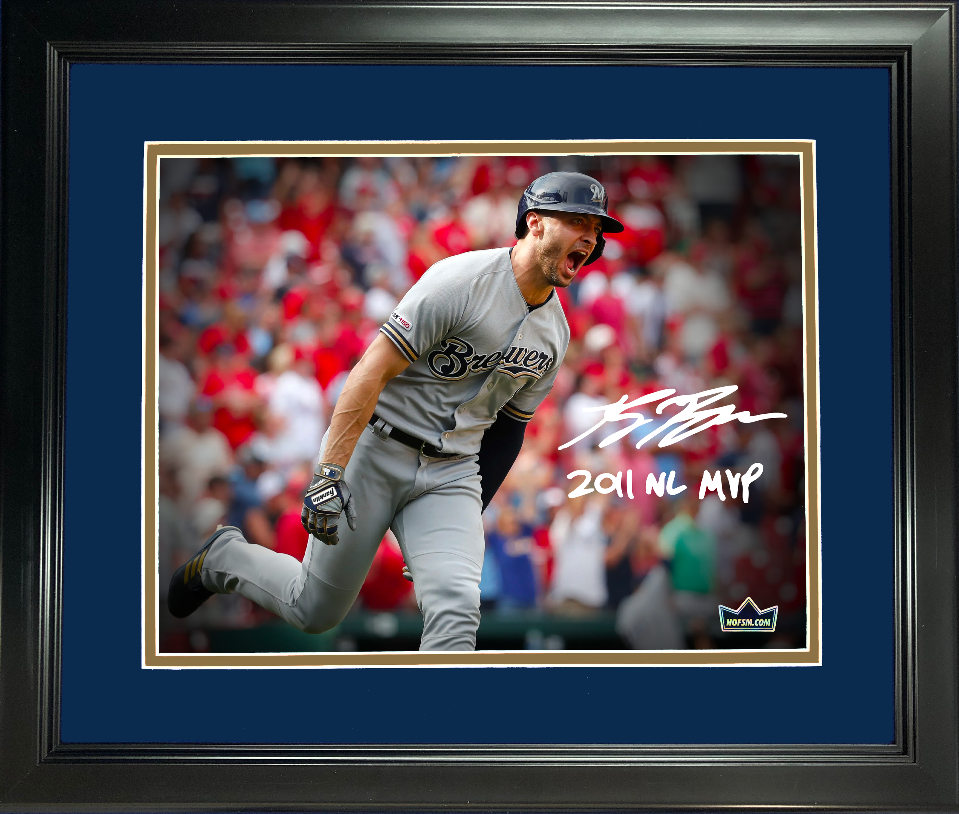 Framed Ryan Braun Milwaukee Brewers 2011 NL MVP Facsimile Laser Engraved Signature Auto 11"x14"Baseball Photo HOFSM Holo