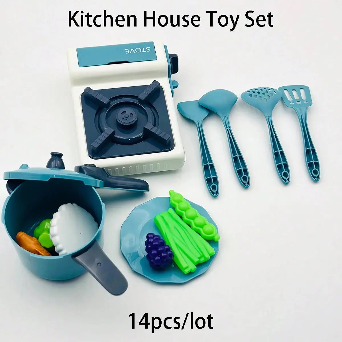 Kitchen Play Set – 14-Piece Pretend Cooking Toy for Children