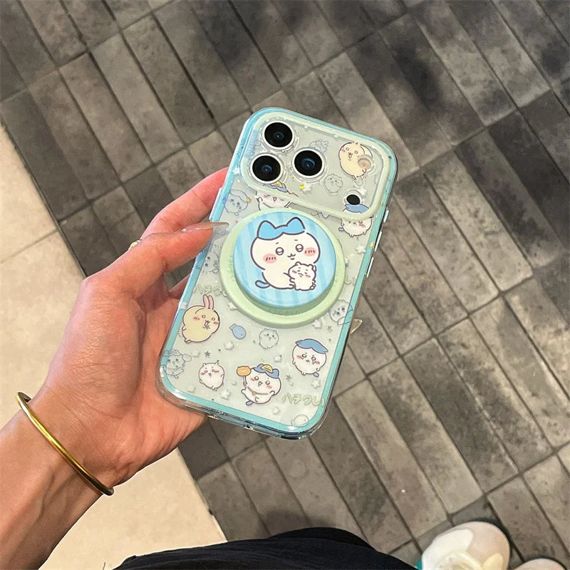 Fashion Cute Cartoon Rabbit Magnetic Phone Case For iPhone