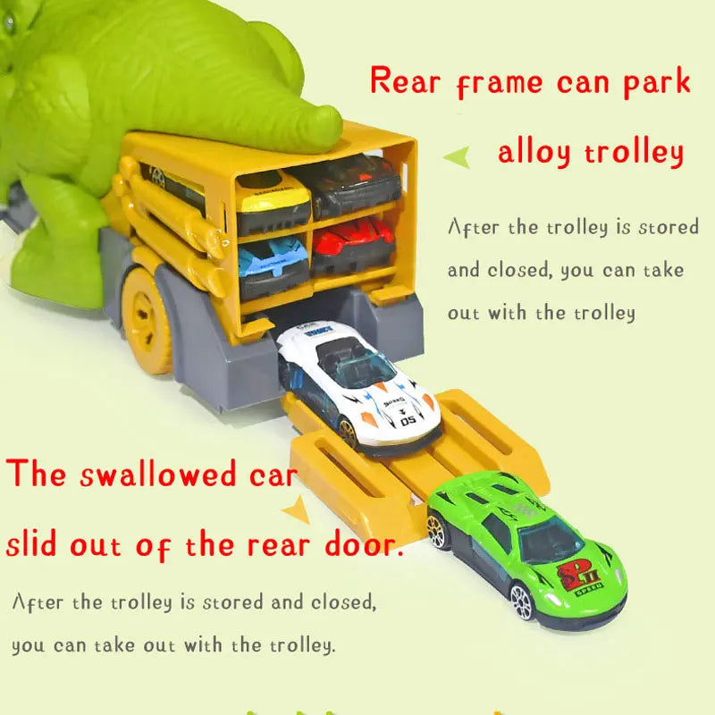 Dinosaur Carrier Truck Toy Set – Racing Track for Kids