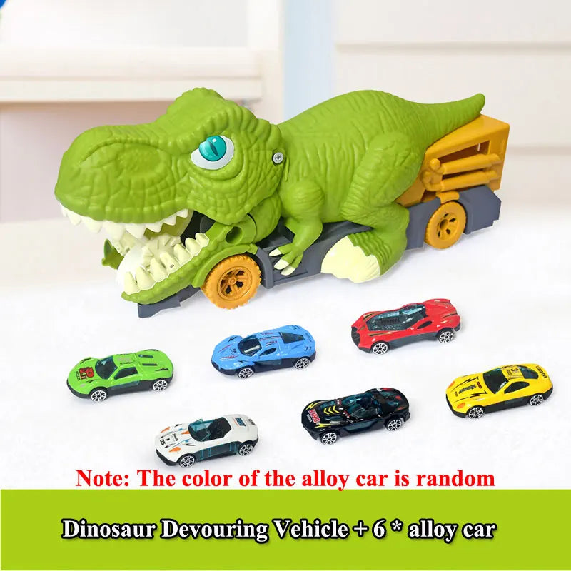 Dinosaur Carrier Truck Toy Set – Racing Track for Kids