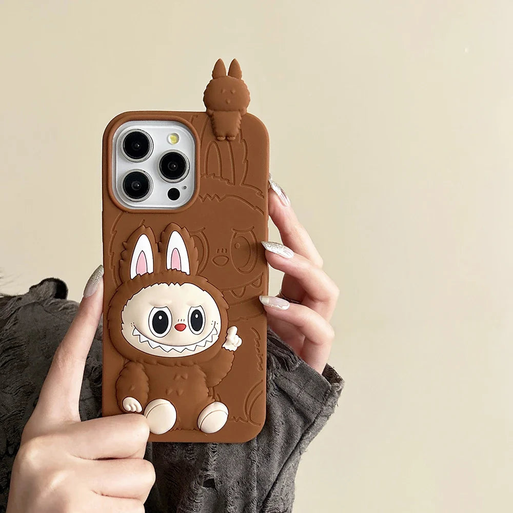 Funny 3D Cartoon LaBubu Monsters Toy Phone Case