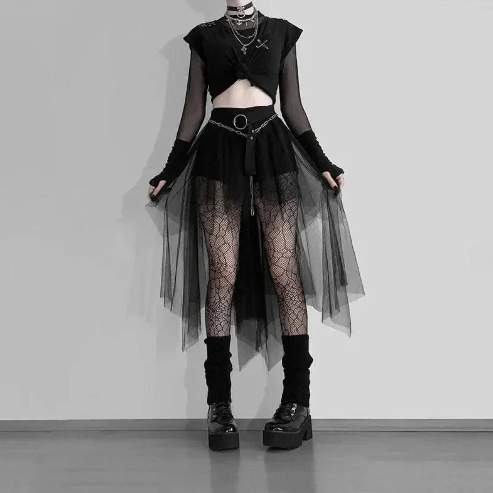 Cosplay Gothic Layered Look Skirt