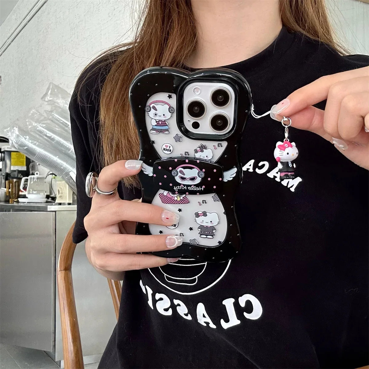 New Cute Cartoon Three-Dimensional Bow-Tied Leopard Print Kitty Phone Case For iPhone