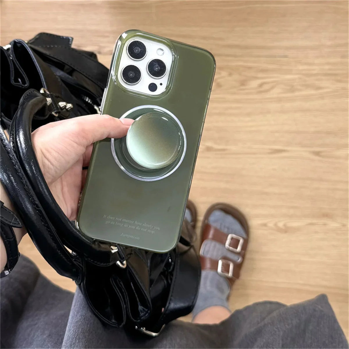 Simple Green Color Magnetic Phone Case For iPhone